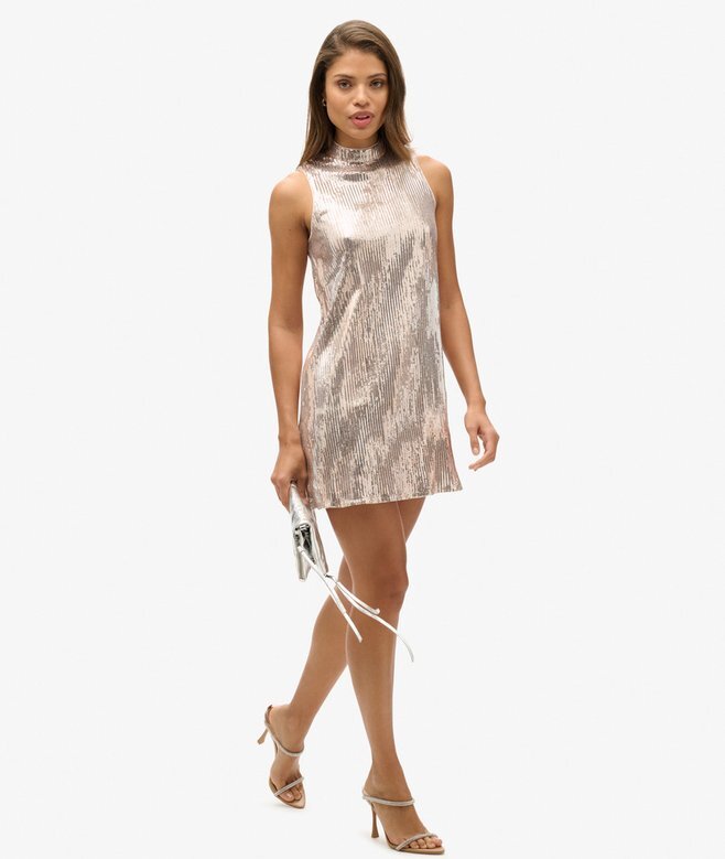 Ärmelloses A-Linien-Minikleid mit Pailletten Ärmelloses A-Linien-Minikleid mit Pailletten