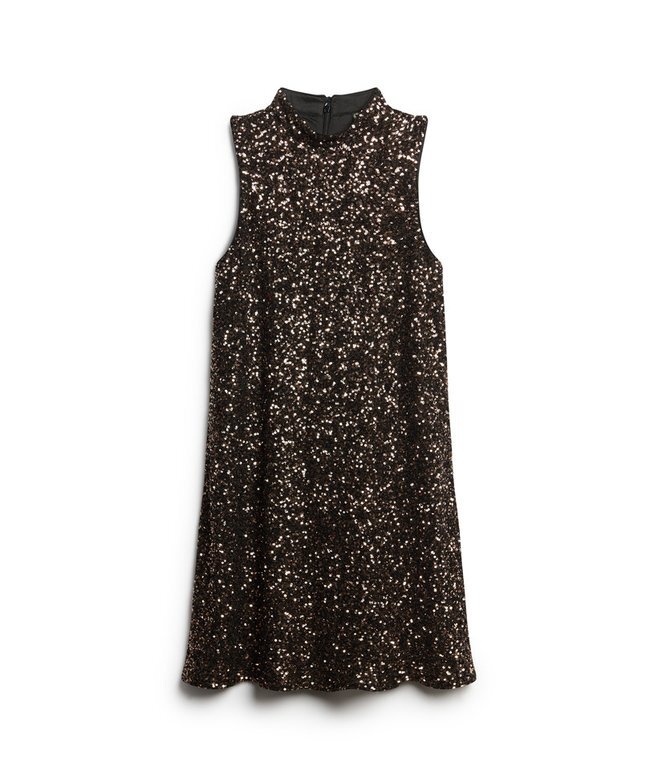 Ärmelloses A-Linien-Minikleid mit Pailletten Ärmelloses A-Linien-Minikleid mit Pailletten