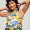 Ärmelloses Minikleid mit hohem Ausschnitt