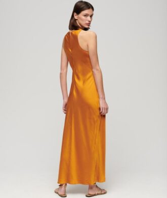Satin-Midi-Kleid im Racer-Stil