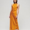 Satin-Midi-Kleid im Racer-Stil