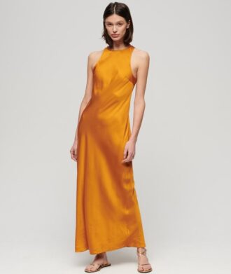 Satin-Midi-Kleid im Racer-Stil