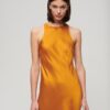 Satin-Midi-Kleid im Racer-Stil
