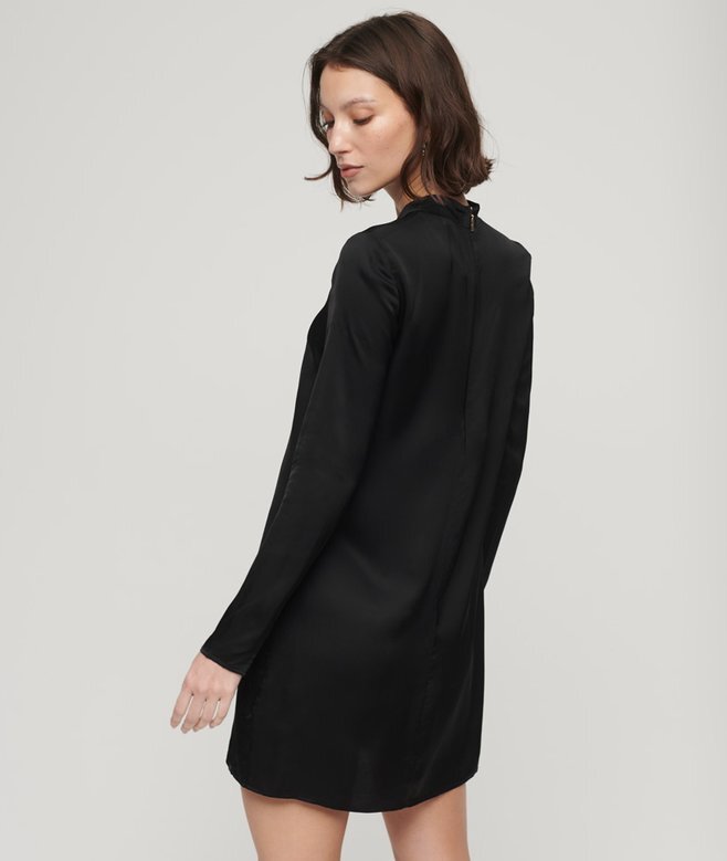 Satin-Minikleid mit Stehkragen Satin-Minikleid mit Stehkragen