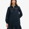 Shirtkleid mit Spitzenmix