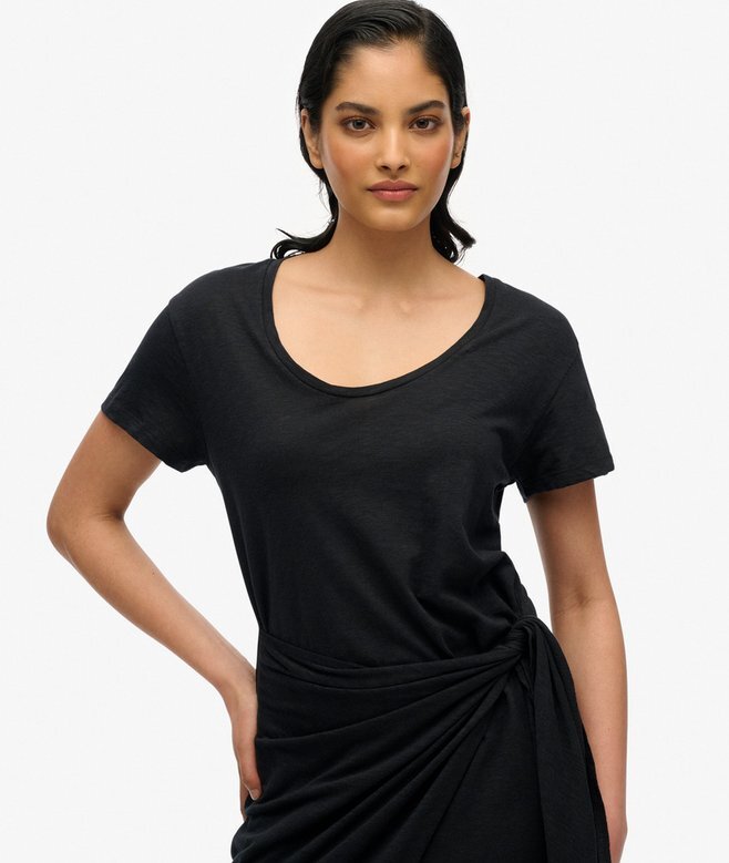 Slub-Midi-Wickelkleid Slub-Midi-Wickelkleid