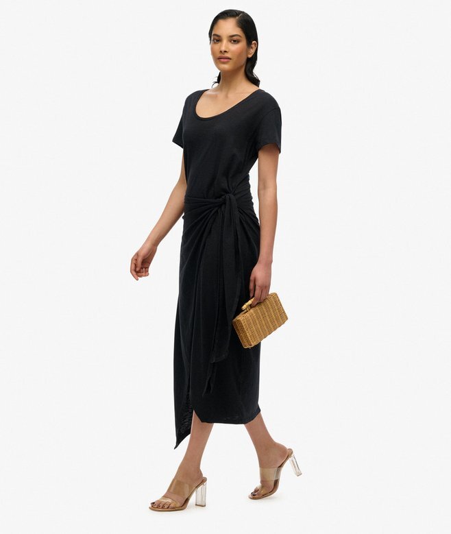 Slub-Midi-Wickelkleid Slub-Midi-Wickelkleid