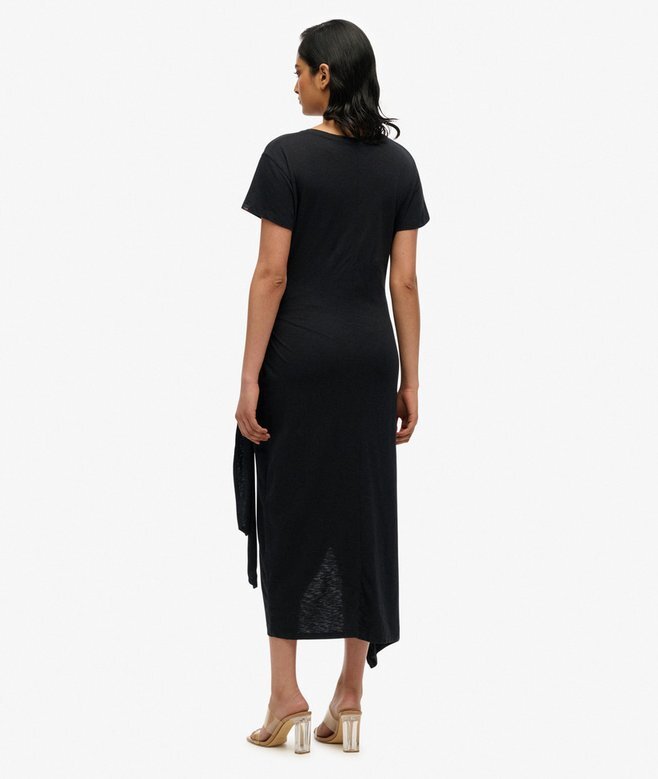Slub-Midi-Wickelkleid Slub-Midi-Wickelkleid