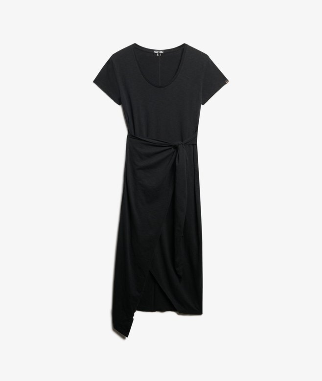 Slub-Midi-Wickelkleid Slub-Midi-Wickelkleid