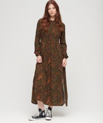 Smok-Kleid mit Print