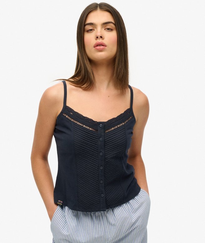 Spitzen-Cami-Oberteil mit Knopfleiste Spitzen-Cami-Oberteil mit Knopfleiste