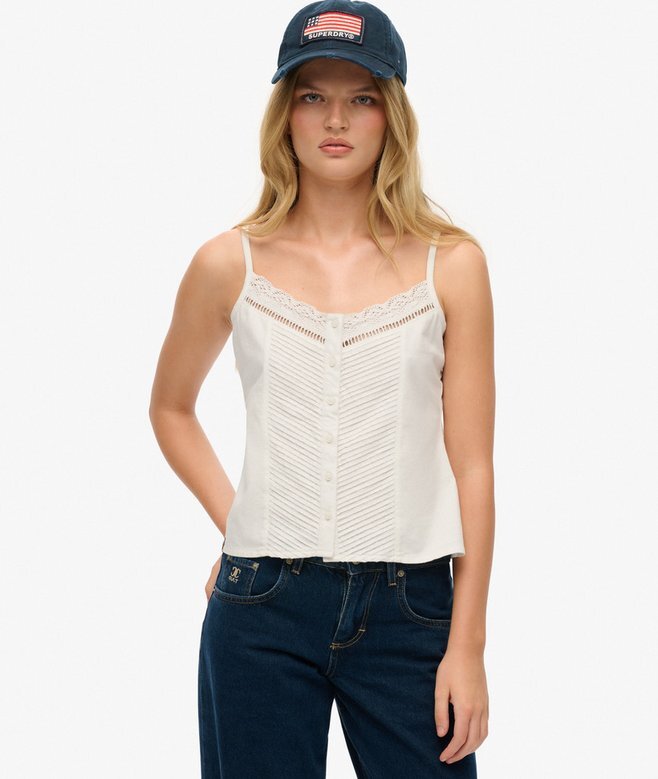 Spitzen-Cami-Oberteil mit Knopfleiste Spitzen-Cami-Oberteil mit Knopfleiste