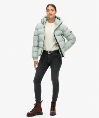 Sport-Puffer-Jacke mit Kapuze
