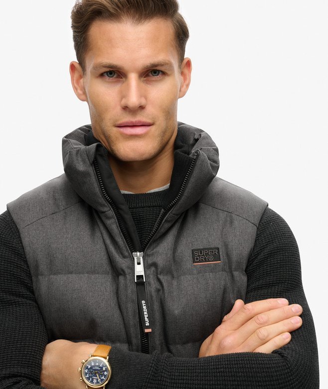 Sportliche Puffer-Tweed-Weste Sportliche Puffer-Tweed-Weste
