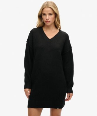 Strickkleid mit V-Ausschnitt