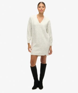 Strickkleid mit V-Ausschnitt