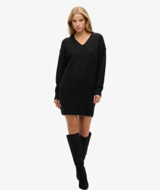 Strickkleid mit V-Ausschnitt