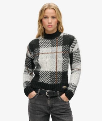 Strickpullover mit Karo-Muster