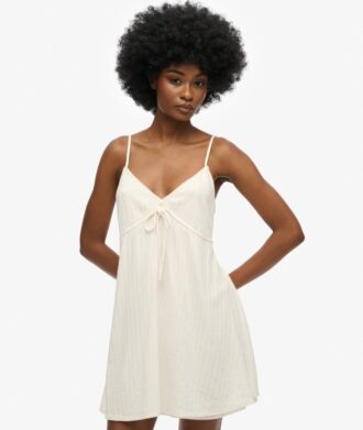Strukturiertes, gewebtes Cami-Minikleid