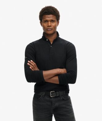 Studios Langarm-Jersey-Poloshirt