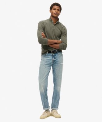 Studios Langarm-Jersey-Poloshirt