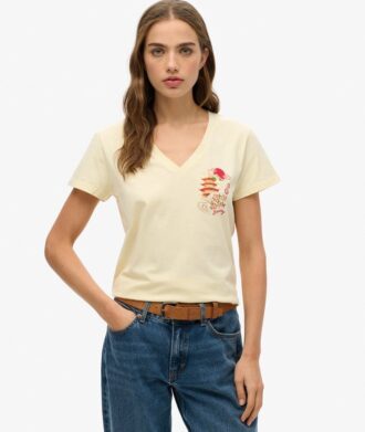 Suika Metallic Relaxed V-Neck T-Shirt Suika Metallic Relaxed V-Neck T-Shirt