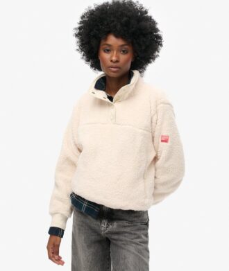 Superweiches Teddy-Fleece mit Druckknopfkragen