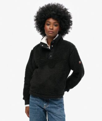 Superweiches Teddy-Fleece mit Druckknopfkragen