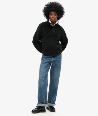 Superweiches Teddy-Fleece mit Druckknopfkragen