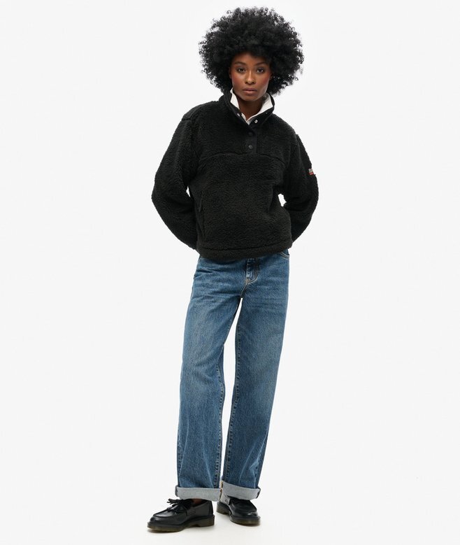 Superweiches Teddy-Fleece mit Druckknopfkragen Superweiches Teddy-Fleece mit Druckknopfkragen