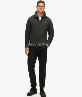 Sweatshirt mit halbem Reißverschluss und Kontrastnähten
