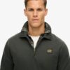 Sweatshirt mit halbem Reißverschluss und Kontrastnähten