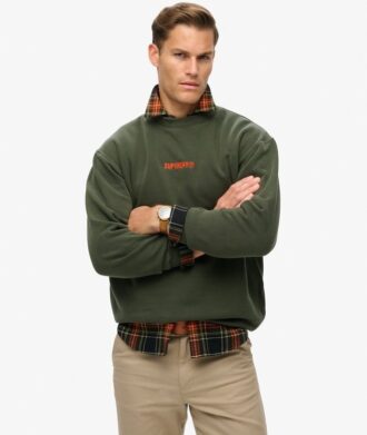 Sweatshirt mit lockerem Schnitt und Mikro-Logo-Grafik