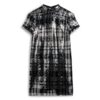 T-Shirt-Kleid mit hohem Kragen und Pailletten