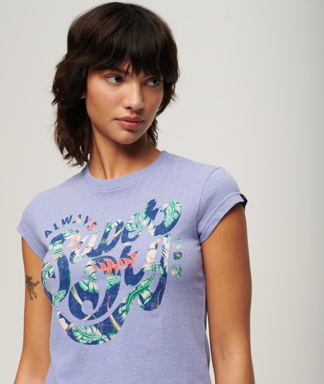 T-Shirt mit Blumenmuster und Flügelärmeln T-Shirt mit Blumenmuster und Flügelärmeln