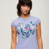 T-Shirt mit Blumenmuster und Flügelärmeln T-Shirt mit Blumenmuster und Flügelärmeln