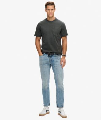 T-Shirt mit kontrastfarbener Naht an der Tasche