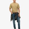 T-Shirt mit kontrastfarbener Naht an der Tasche