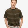 T-Shirt mit strukturierten Streifen und Tasche