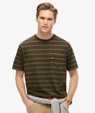 T-Shirt mit strukturierten Streifen und Tasche T-Shirt mit strukturierten Streifen und Tasche