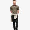 T-Shirt mit strukturierten Streifen und Tasche