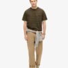 T-Shirt mit strukturierten Streifen und Tasche