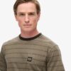 T-Shirt mit strukturierten Streifen und Tasche