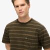 T-Shirt mit strukturierten Streifen und Tasche