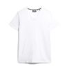 T-Shirt mit V-Ausschnitt und gesticktem Logo aus Organic Cotton