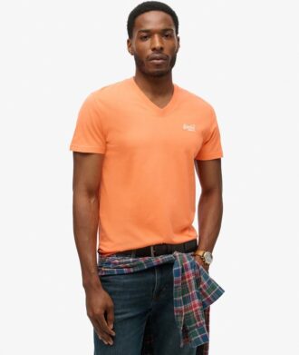 T-Shirt mit V-Ausschnitt und „Organic Cotton Essential“-Logo T-Shirt mit V-Ausschnitt und „Organic Cotton Essential“-Logo