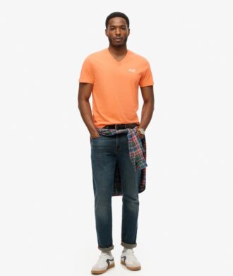 T-Shirt mit V-Ausschnitt und „Organic Cotton Essential“-Logo T-Shirt mit V-Ausschnitt und „Organic Cotton Essential“-Logo