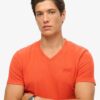 T-Shirt mit V-Ausschnitt und „Organic Cotton Essential“-Logo