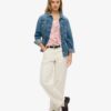 T-Shirt mit V-Ausschnitt und Slub-Stickerei