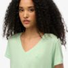 T-Shirt mit V-Ausschnitt und Slub-Stickerei